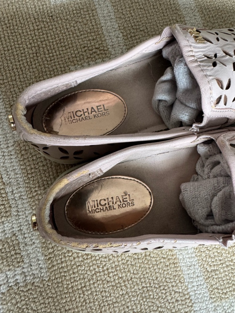 Michael Kors Keaton Slip On Sneakers Perforated Blush Pink Leather Size 5 - Picture 10 of 14